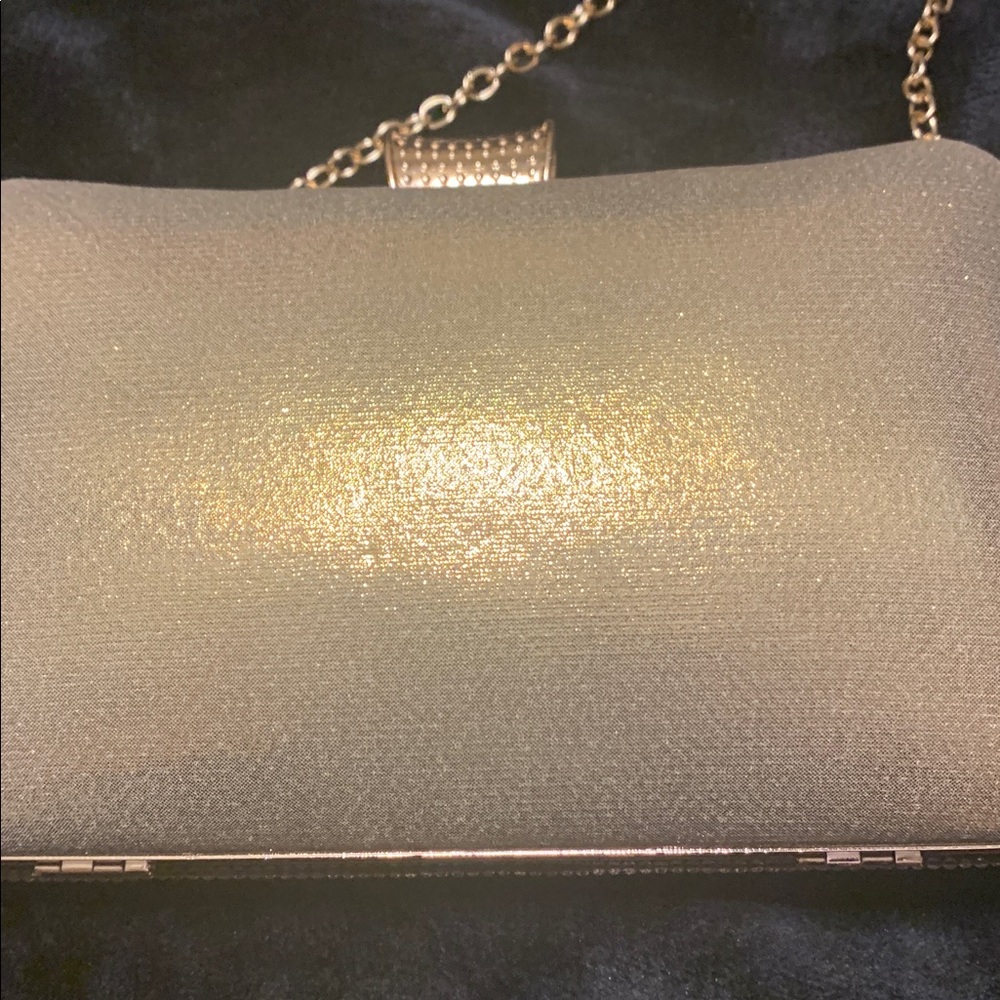 New Gold Rhinestone Clutch with Chain - Picture 3 of 6
